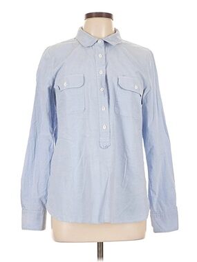 J. Crew Women’s Chambray Half Button Up Pullover Shirt Size 2